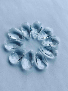 10 pcs Tear Drop 28mm Clear Glass Crystal Prism
