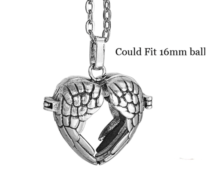 Angel Ball Caller Pendant with silver necklace (70cm long)